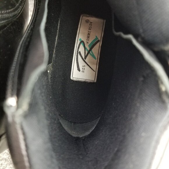 ✅ROS HOMMERSON Pom Pom Black Leather Double Sided Zip Ankle Booties Women's 8.5M - Picture 4 of 11